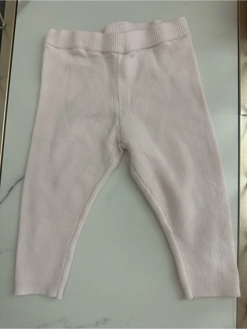 Nordstrom Baby Girls Light Pink Ruffle Collar Knit Top with matching pants